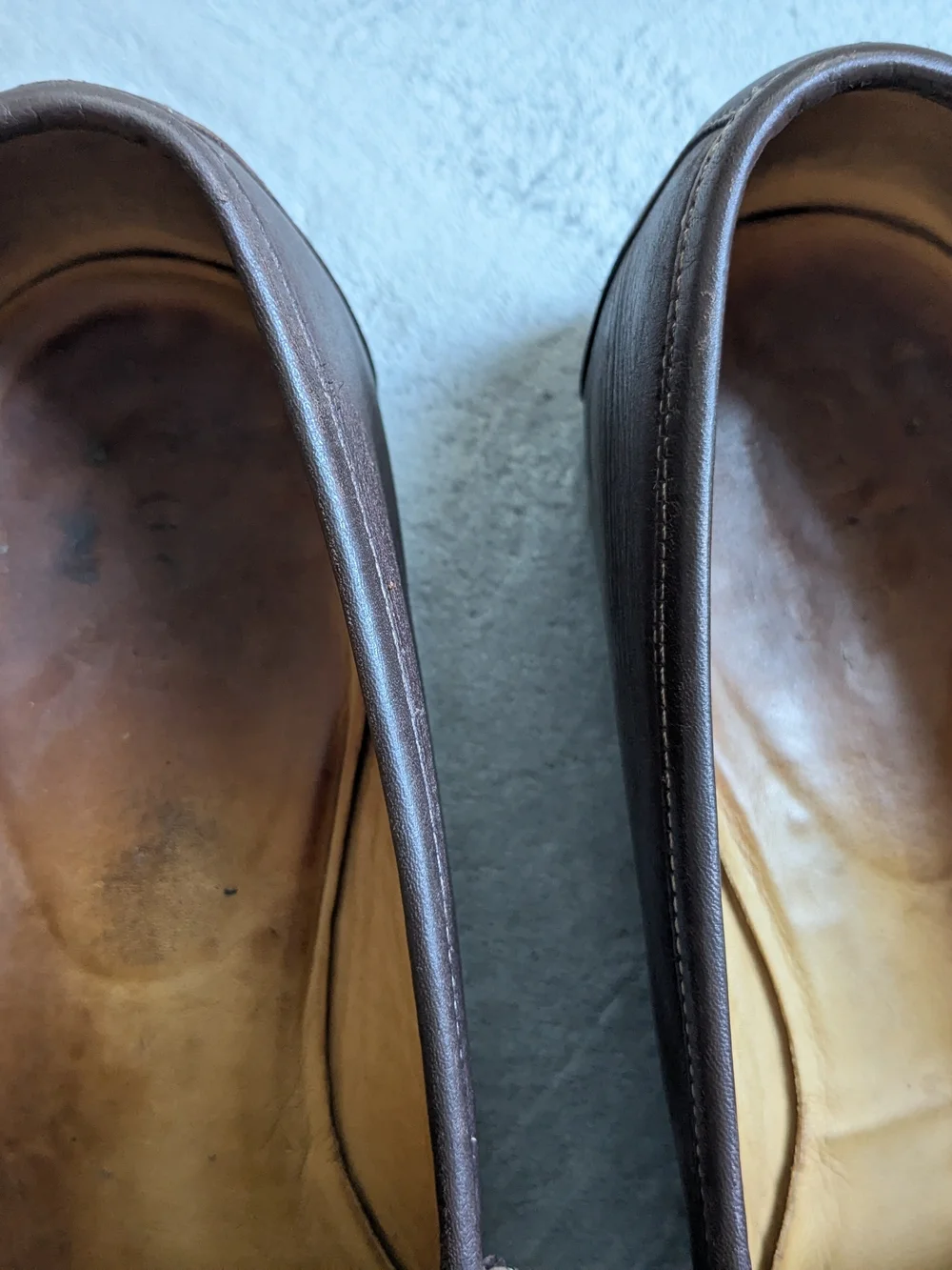 Gucci Men's Brown Leather Horsebit Loafers US 12 Slip Ons